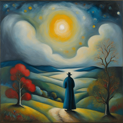Figure on a moonlit path
